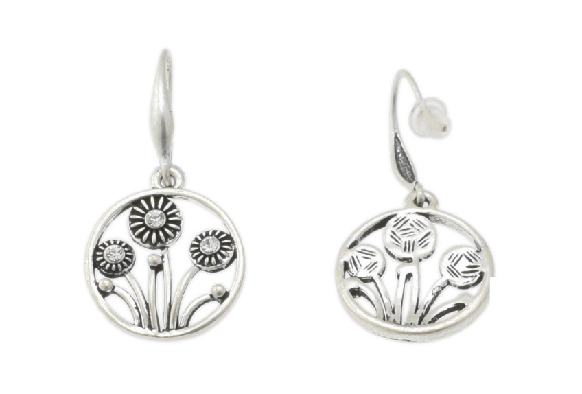 Pendientes Flor Plateada AUE1805